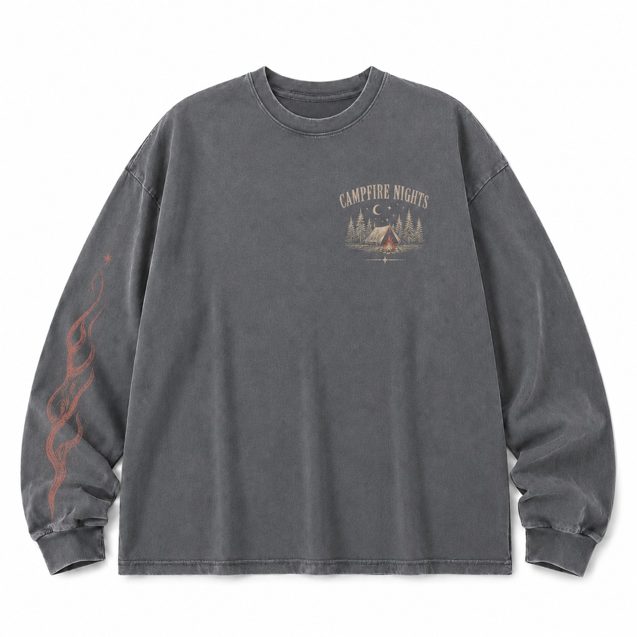 Campfire Nights Graphic Washed Long Sleeve Tee