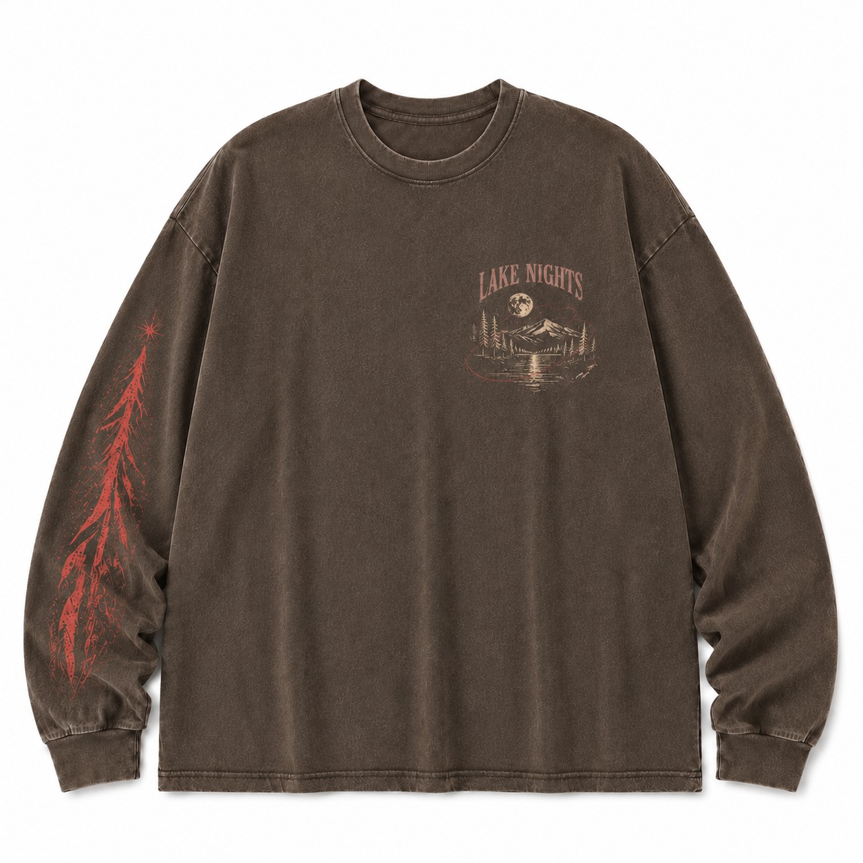 Lake Nights Graphic Washed Long Sleeve Tee
