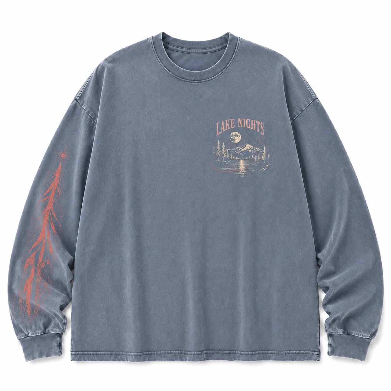 Lake Nights Graphic Washed Long Sleeve Tee