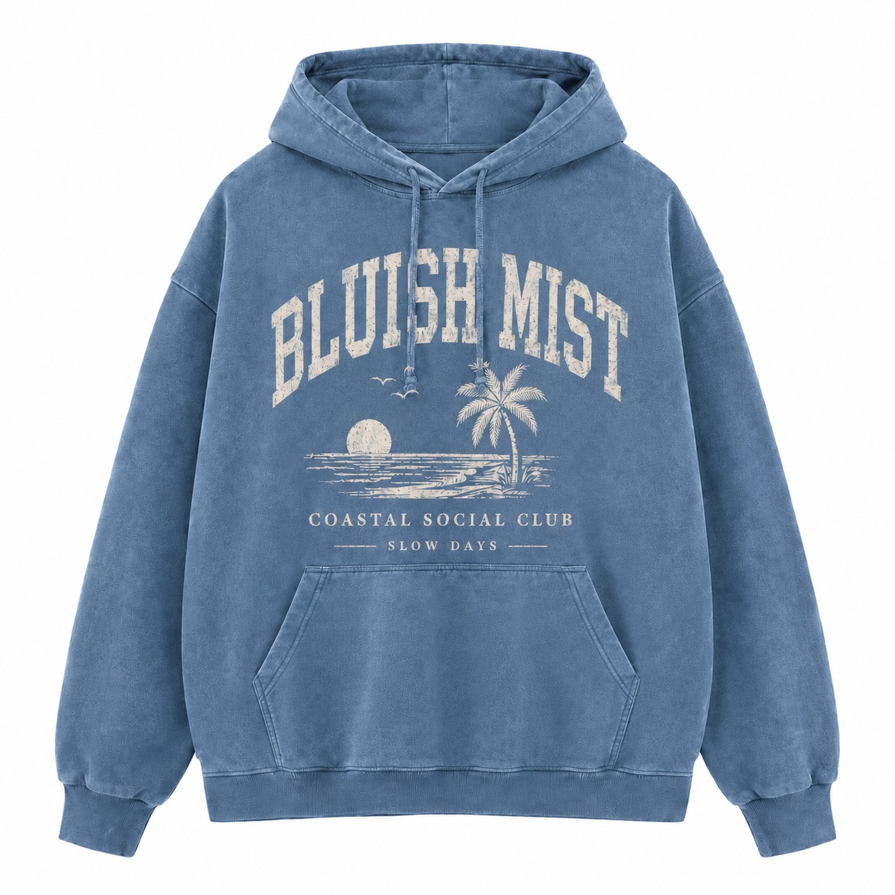 Bluish Mist Coastal Social Club Washed Hoodie