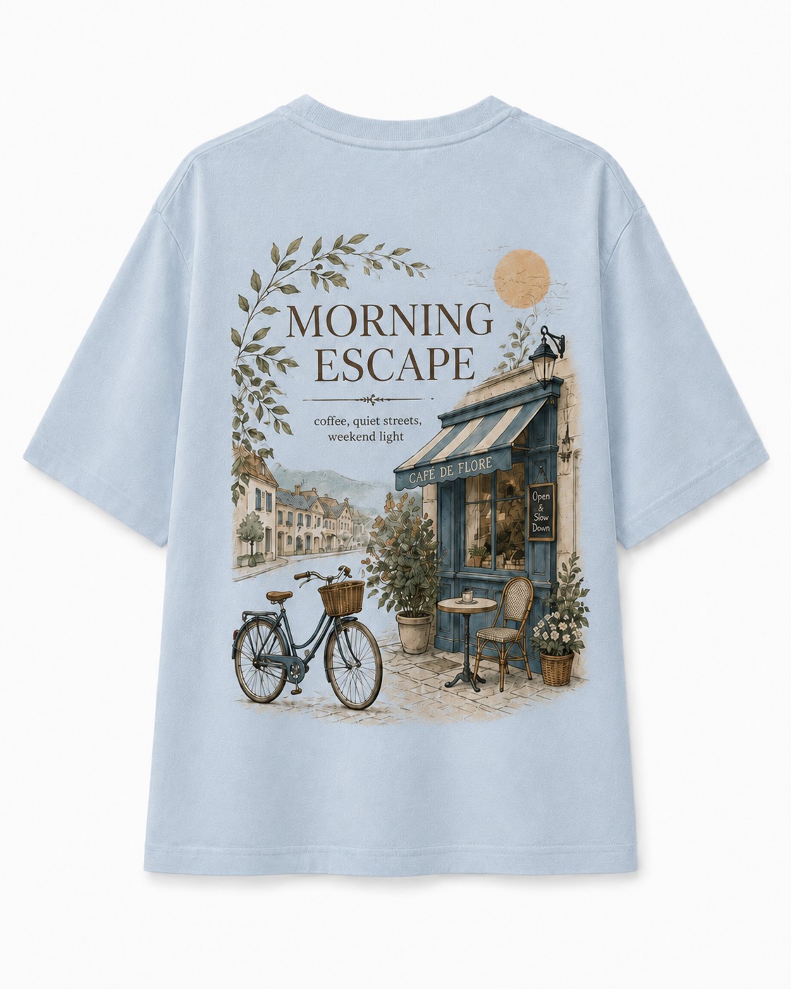 Morning Escape Cafe V-Neck Tee
