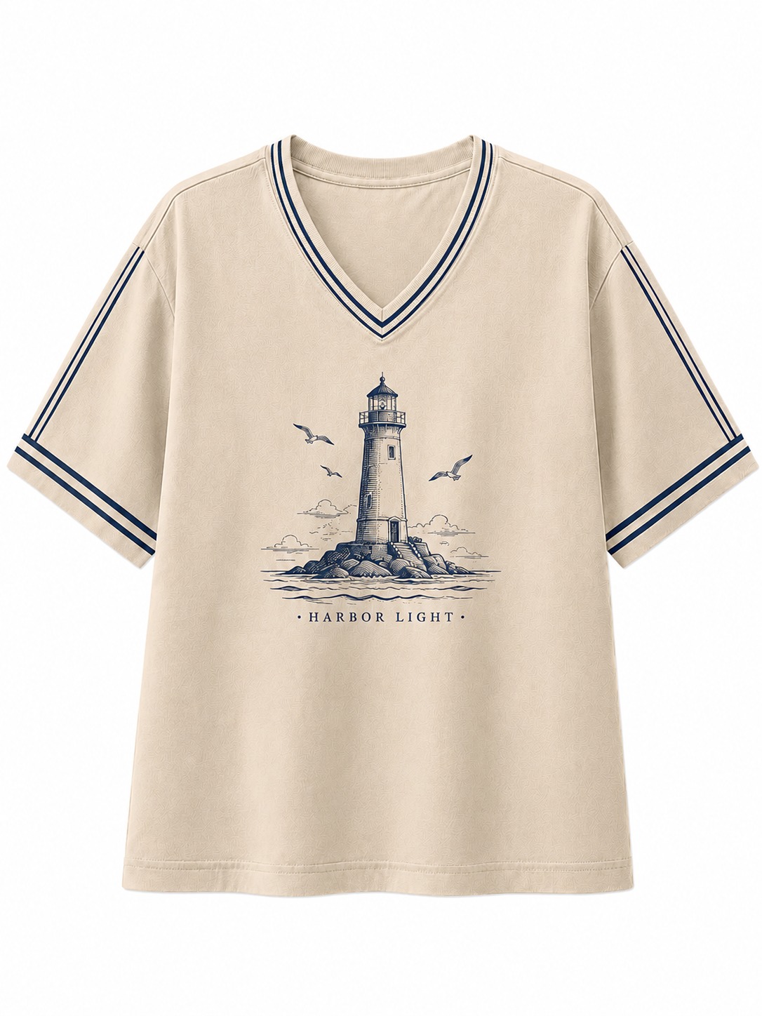 Harbor Light Coastal V-Neck Tee
