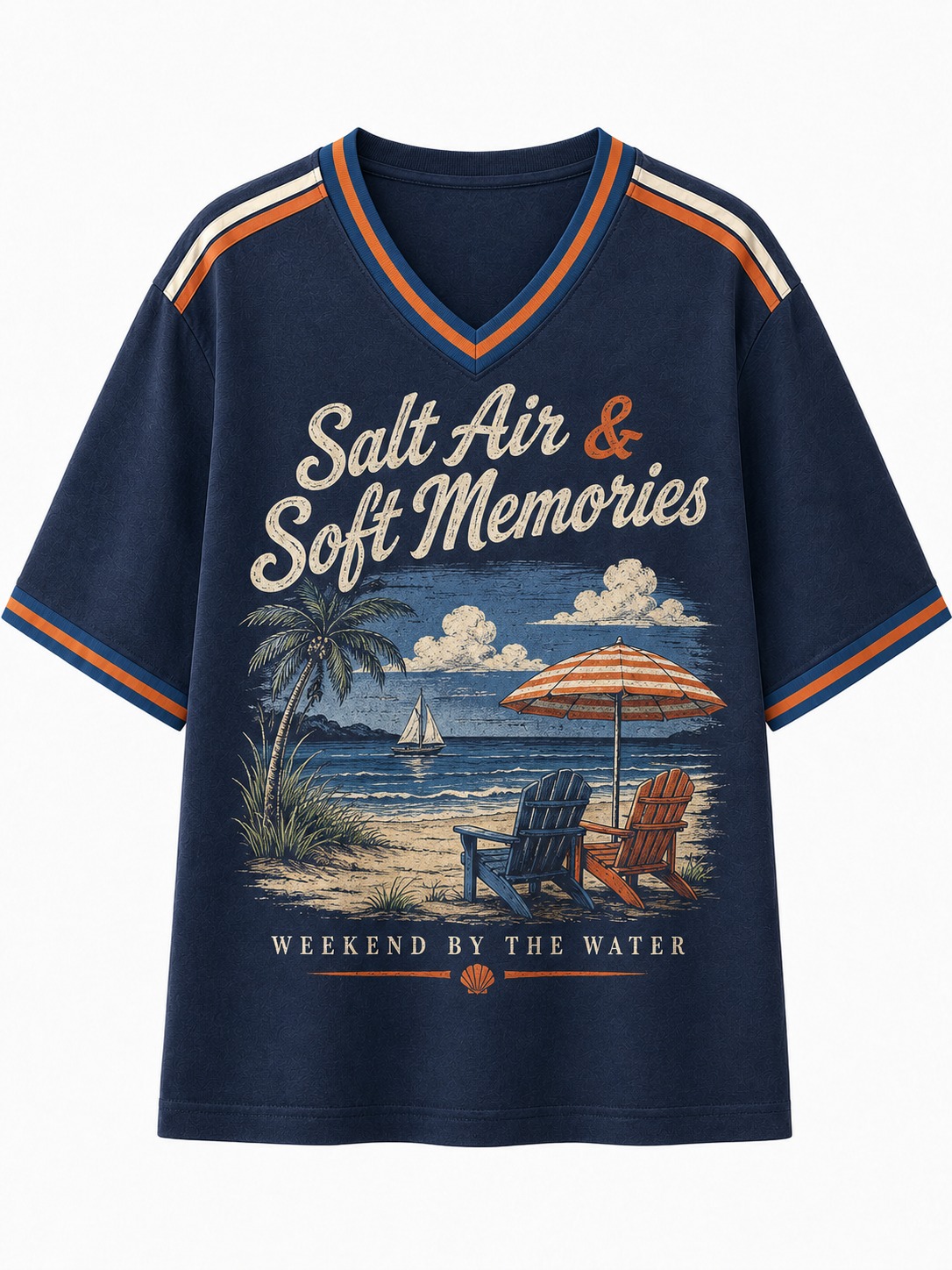 Salt Air & Soft Memories Beachside V-Neck Tee