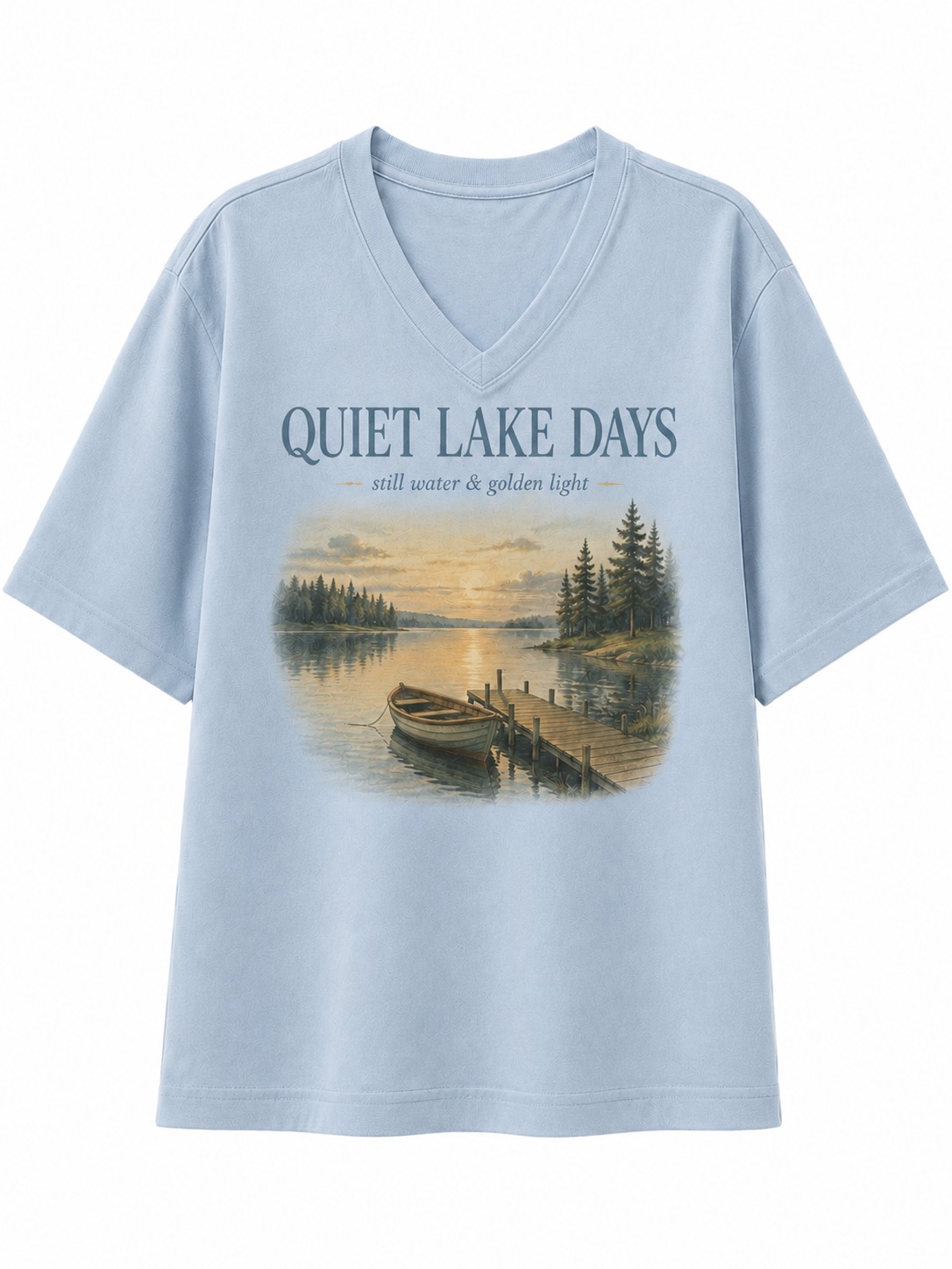 Quiet Lake Days V-Neck Tee
