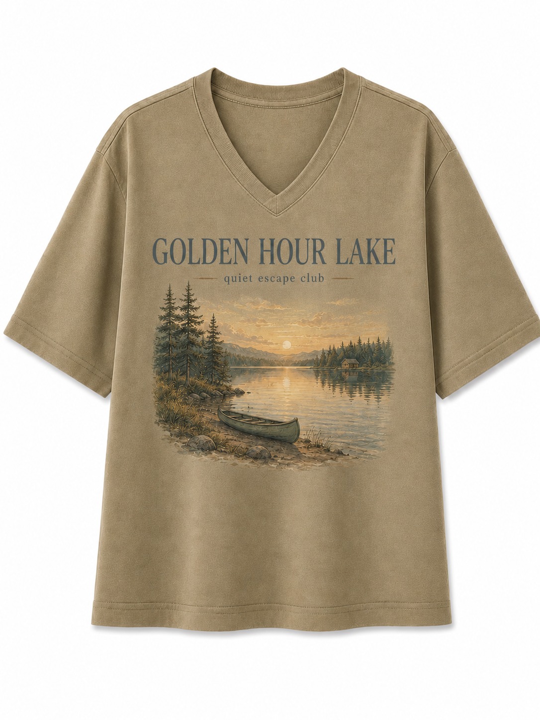 Golden Hour Lake Club V-Neck Tee