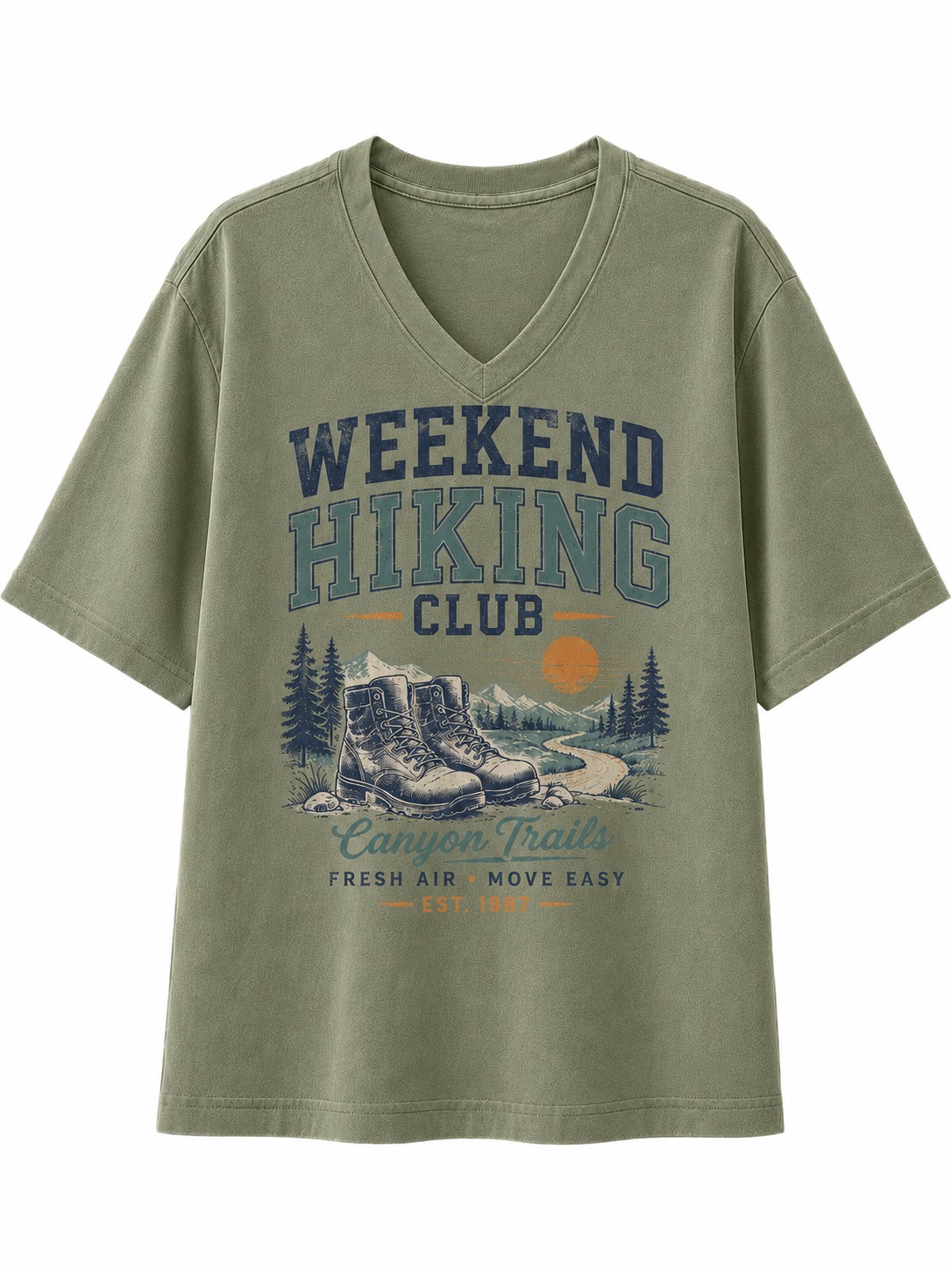 Weekend Hiking Club V-Neck Tee