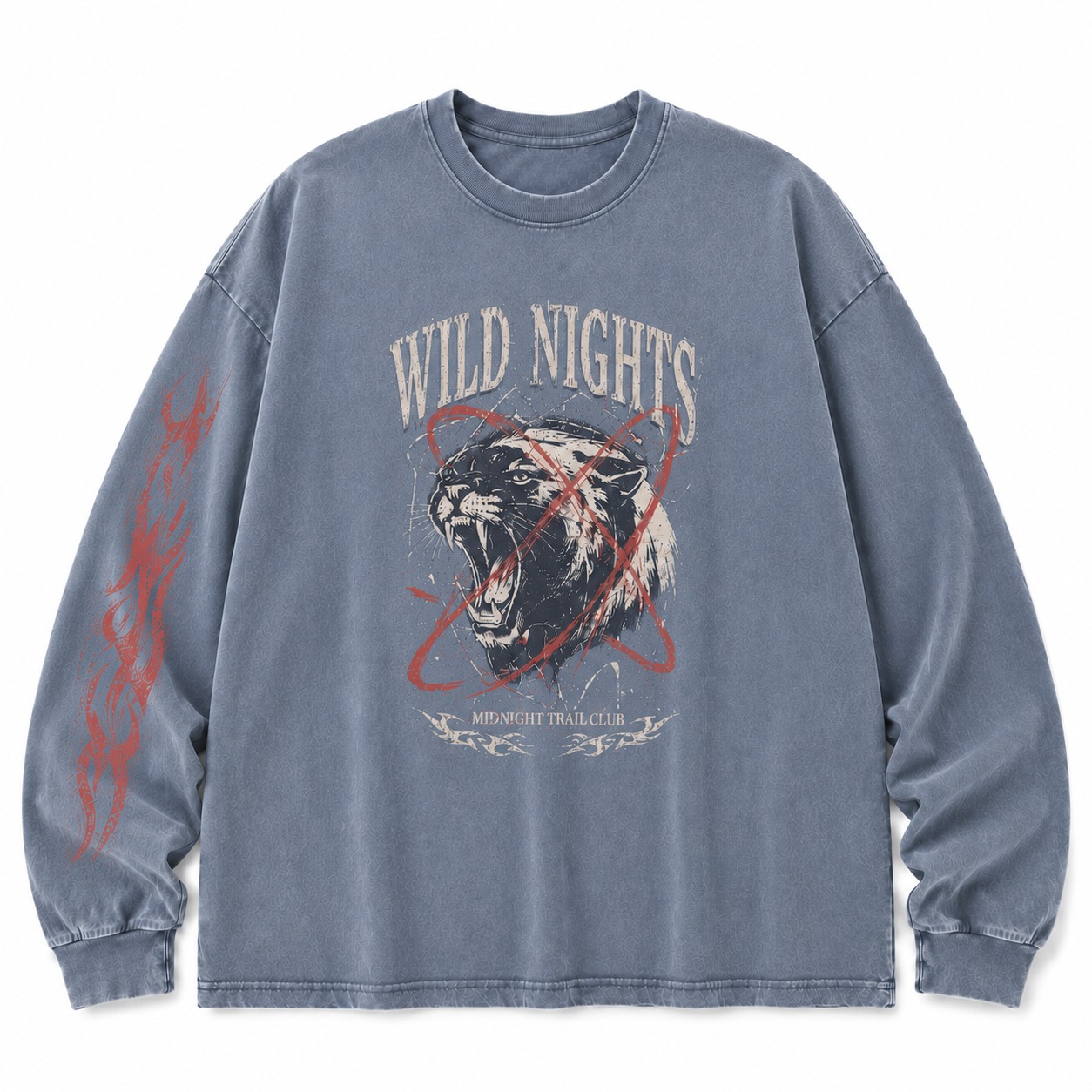 Wild Nights Washed Graphic Long Sleeve Shirt