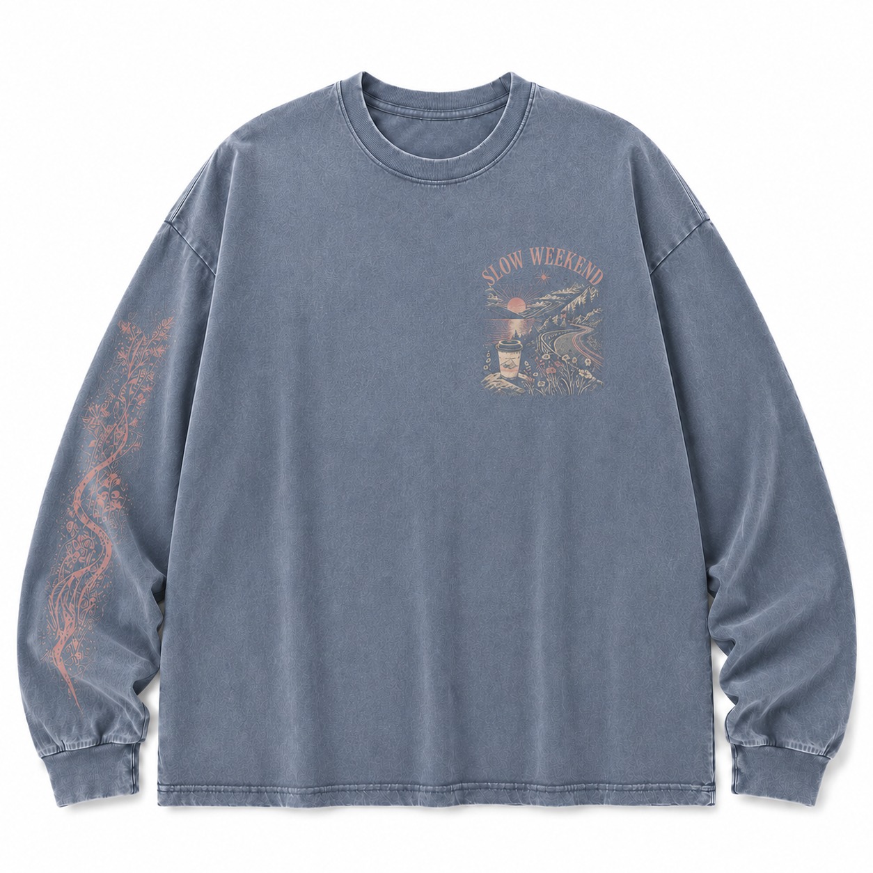 Slow Weekend Graphic Washed Long Sleeve Tee