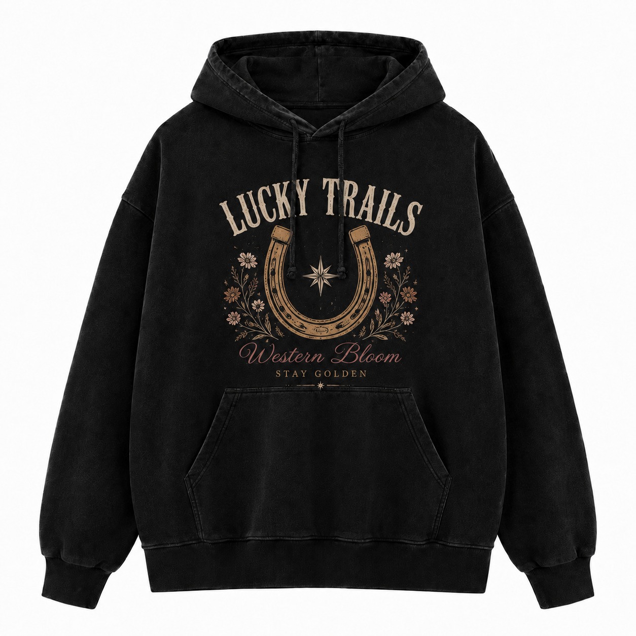 Lucky Trails Western Bloom Washed Hoodie