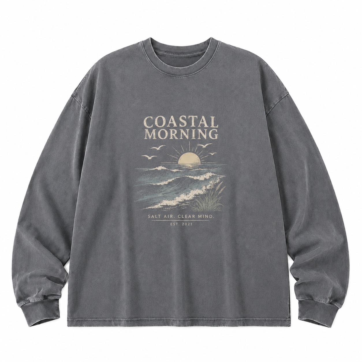 Coastal Morning Washed Long Sleeve Tee