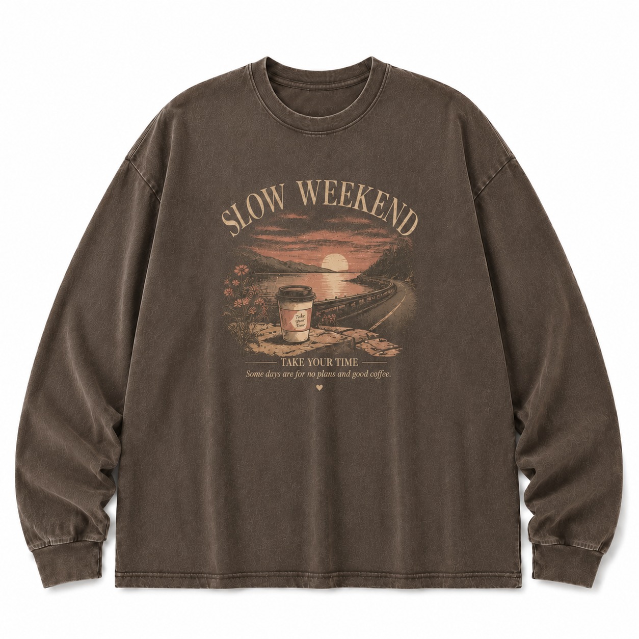 Slow Weekend Washed Long Sleeve Tee