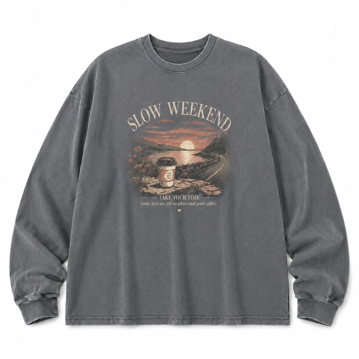Slow Weekend Washed Long Sleeve Tee