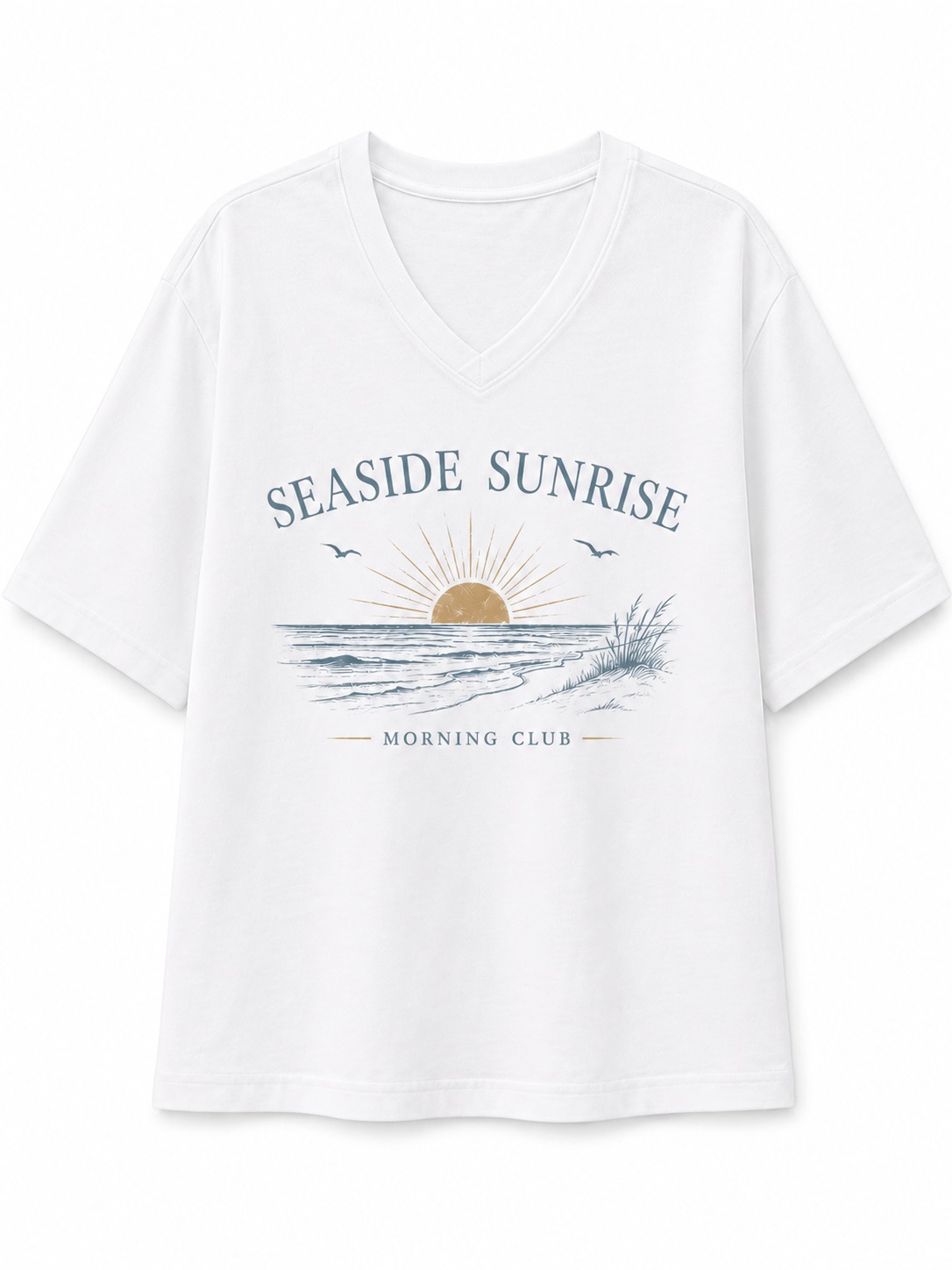 Seaside Sunrise V-Neck Tee