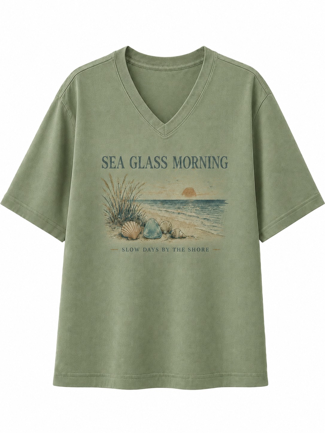 Sea Glass Morning V-Neck Tee