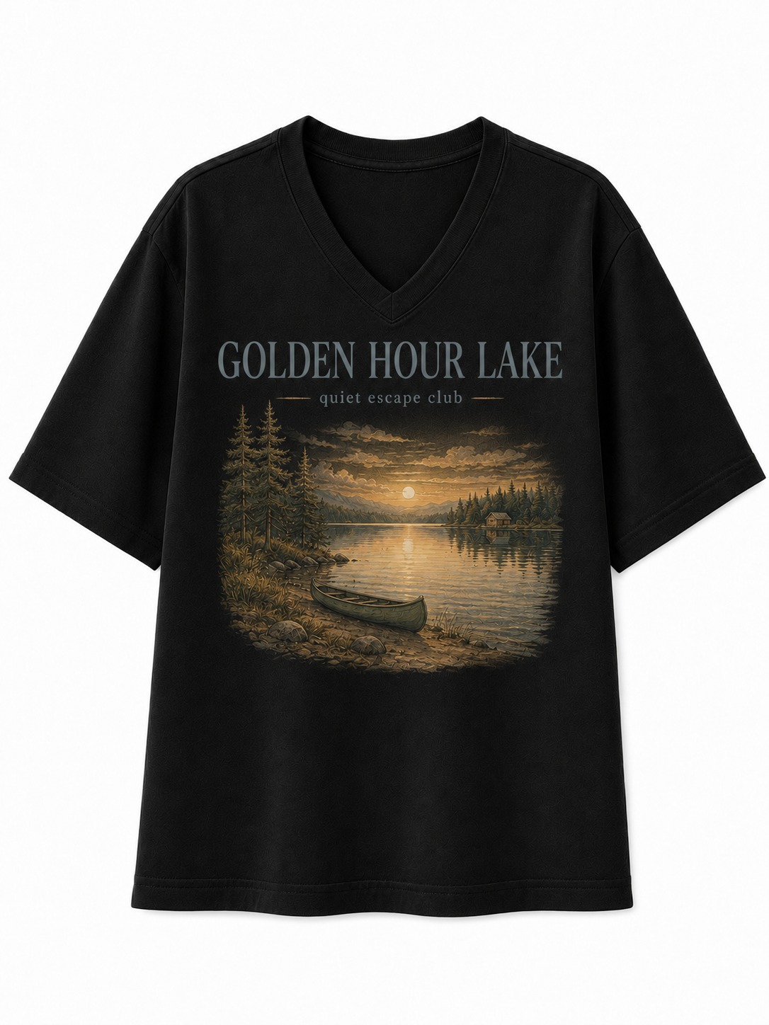 Golden Hour Lake Club V-Neck Tee