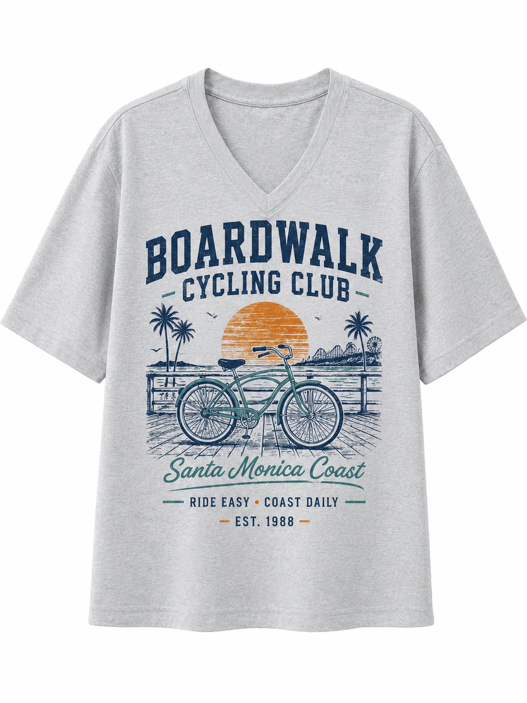 Boardwalk Cycling Club V-Neck Tee