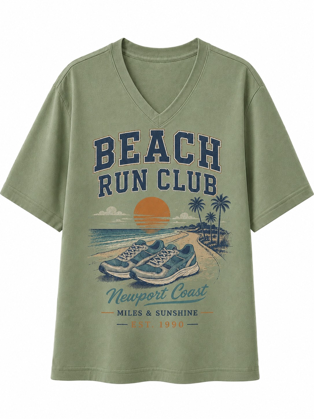 Beach Run Club V-Neck Tee