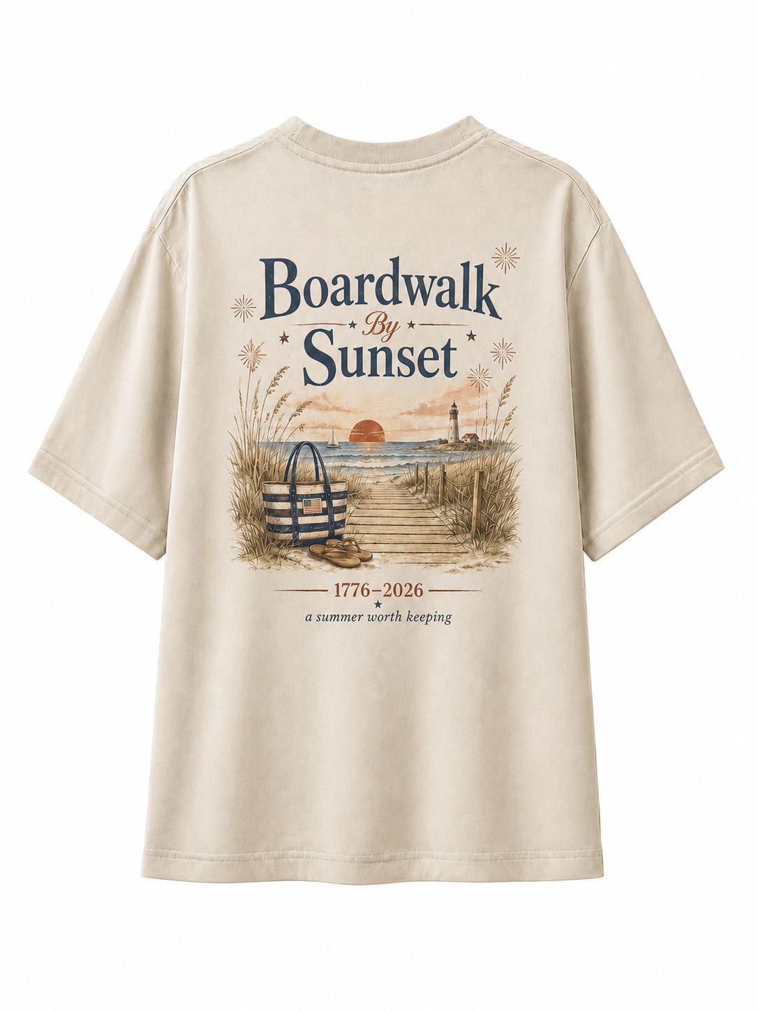 Boardwalk Sunset Beach Graphic Tee