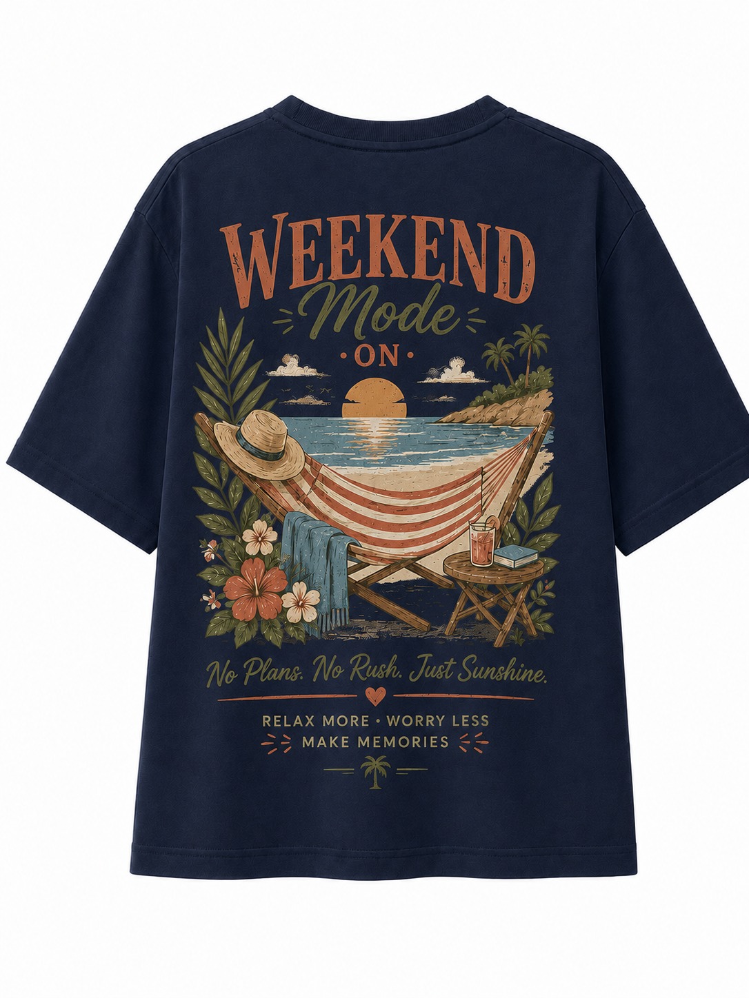 Weekend Mode V-Neck Graphic Tee