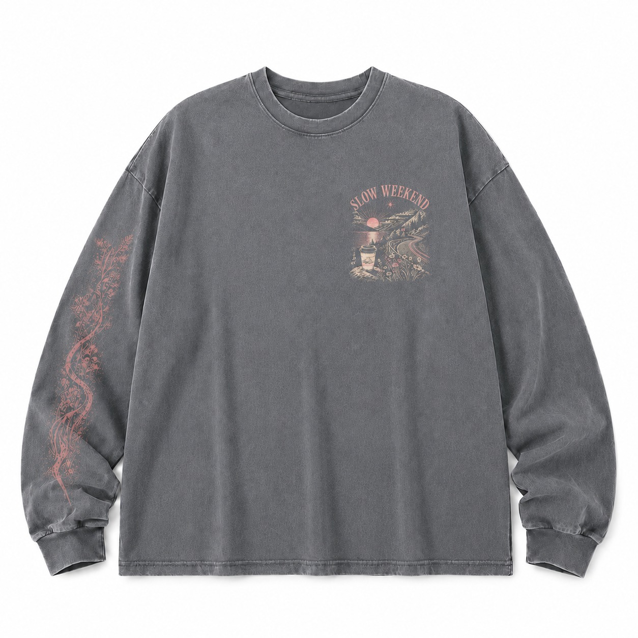 Slow Weekend Graphic Washed Long Sleeve Tee