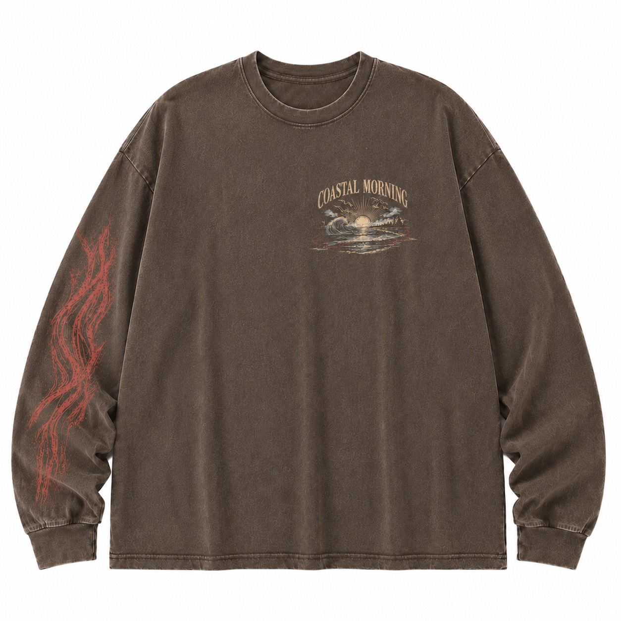 Coastal Morning Graphic Washed Long Sleeve Tee