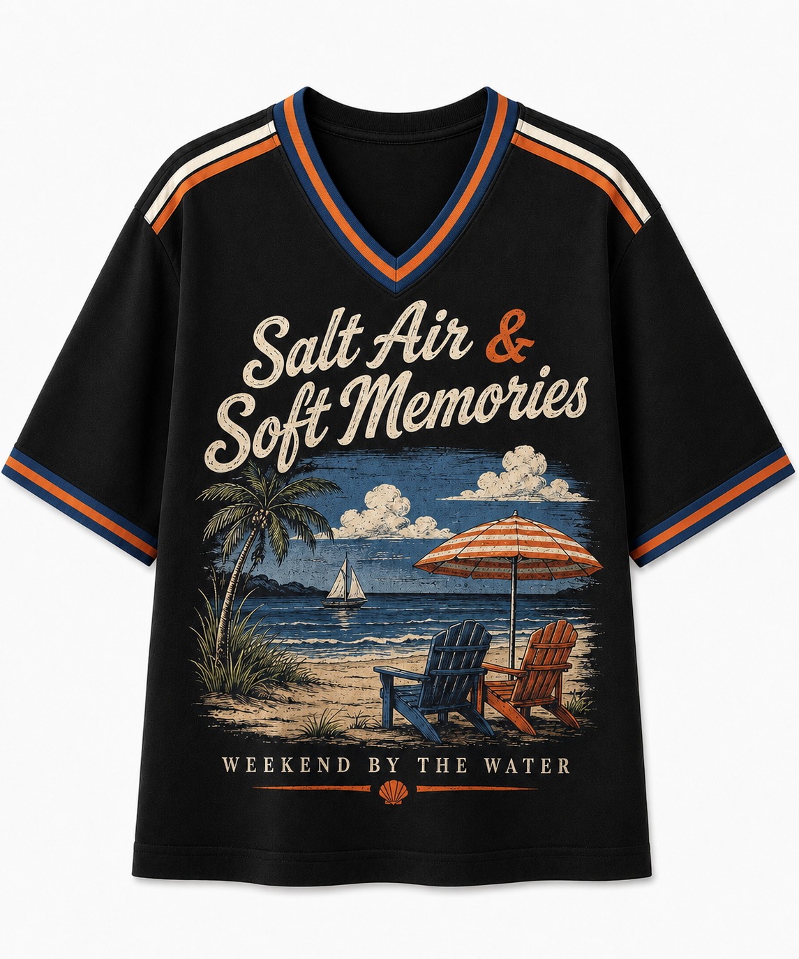 Salt Air & Soft Memories Beachside V-Neck Tee