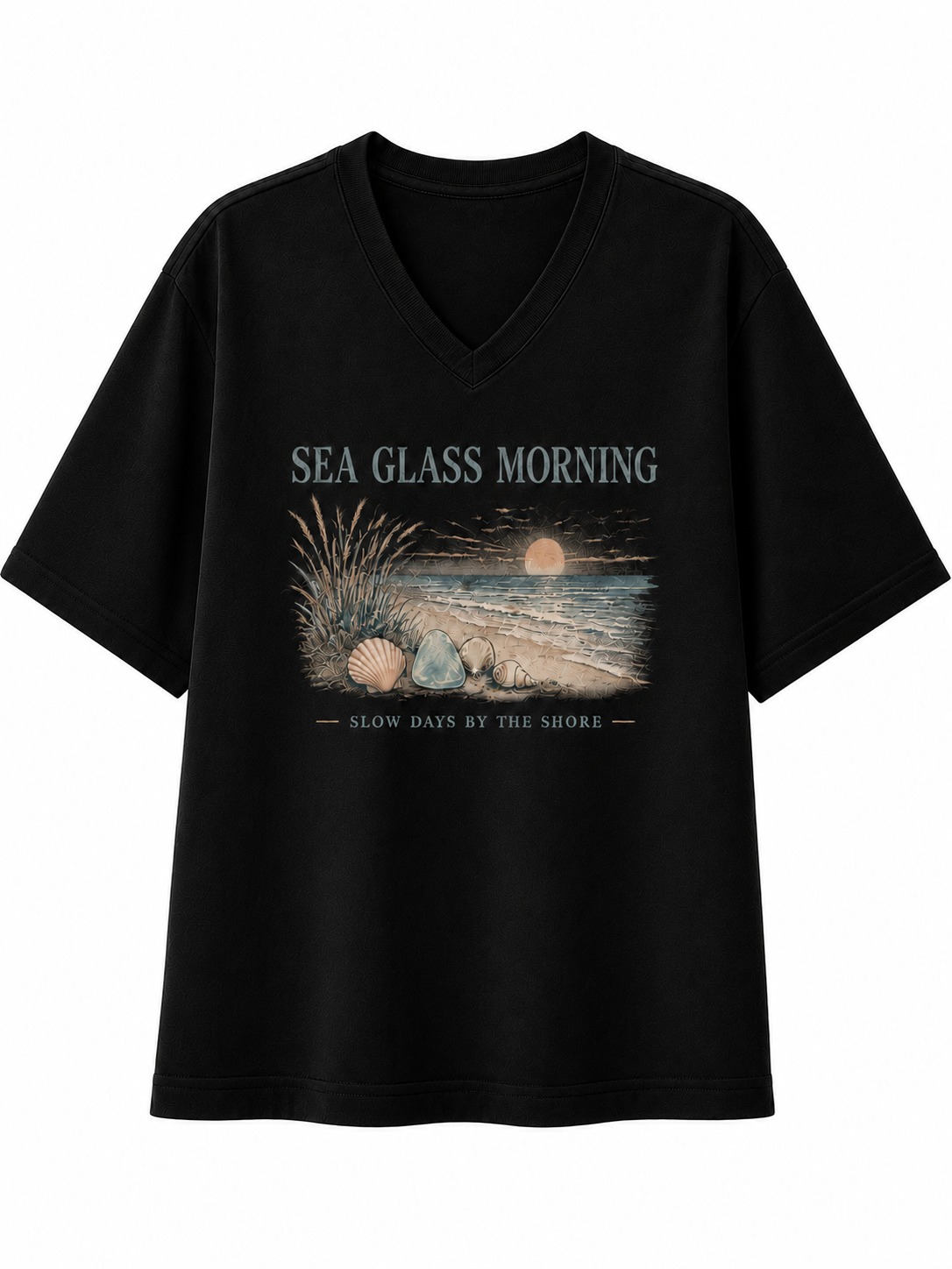 Sea Glass Morning V-Neck Tee