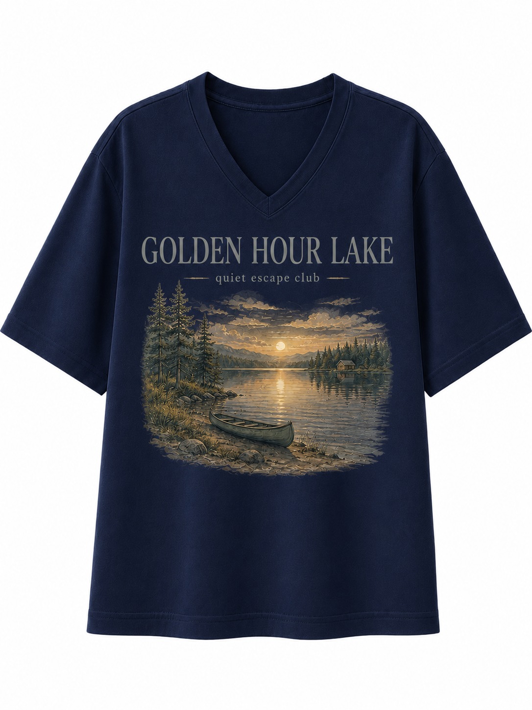 Golden Hour Lake Club V-Neck Tee