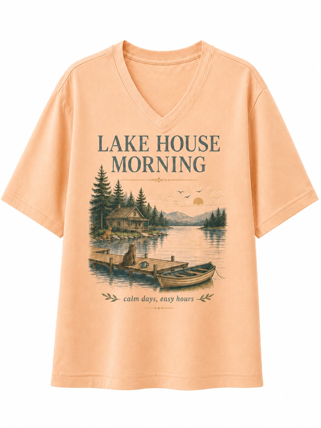 Lake House Morning V-Neck Tee