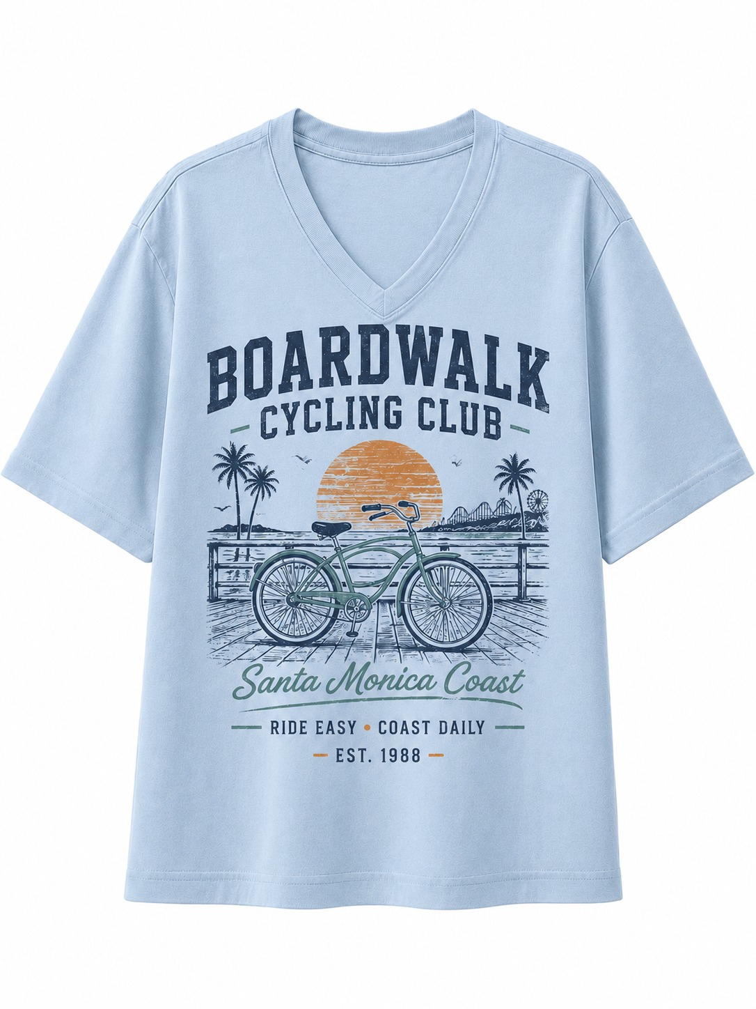 Boardwalk Cycling Club V-Neck Tee