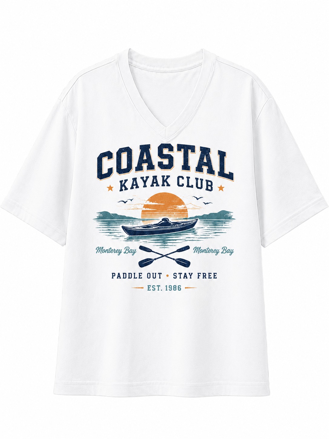 Coastal Kayak Club V-Neck Tee