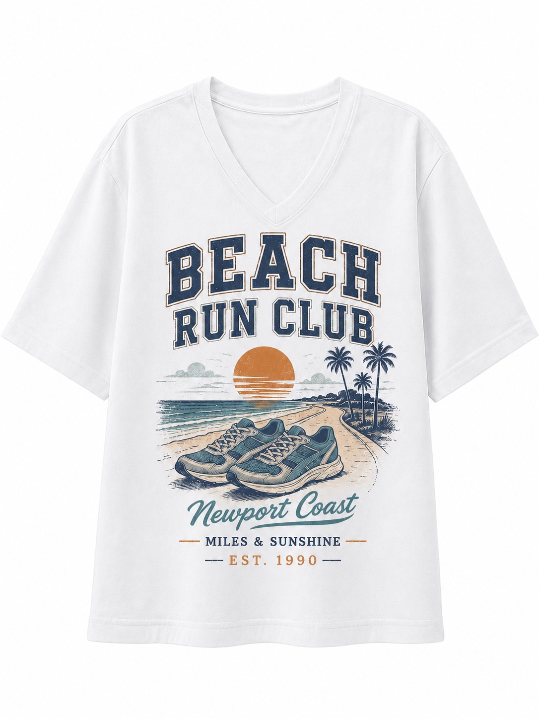 Beach Run Club V-Neck Tee