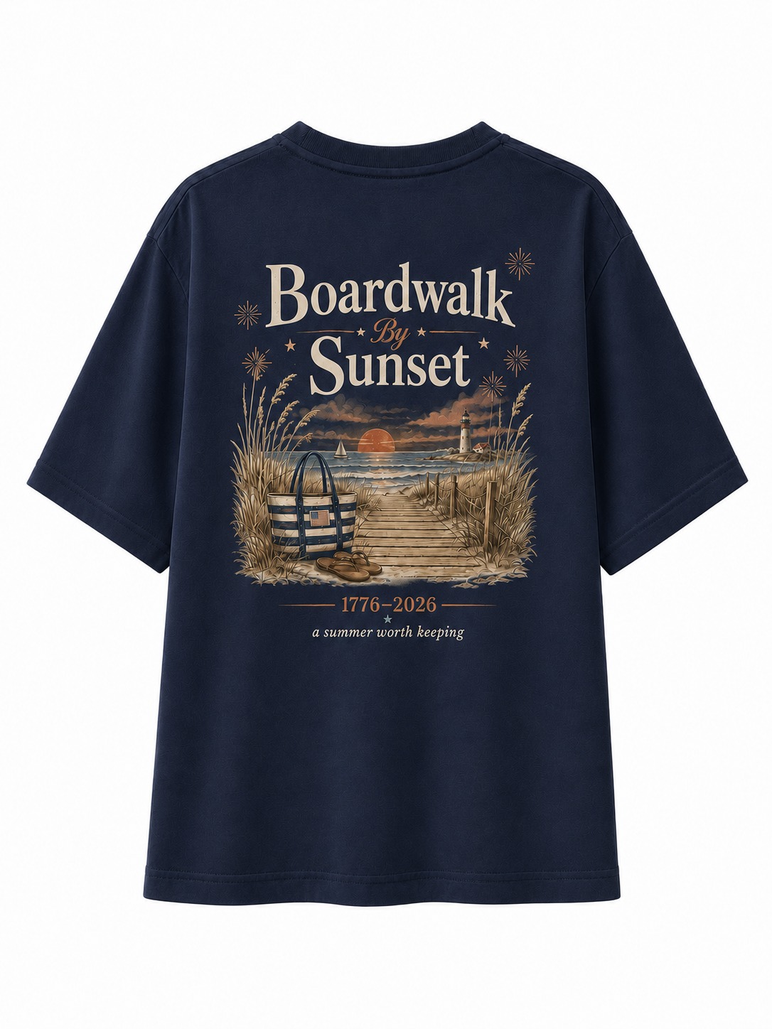 Boardwalk Sunset Beach Graphic Tee