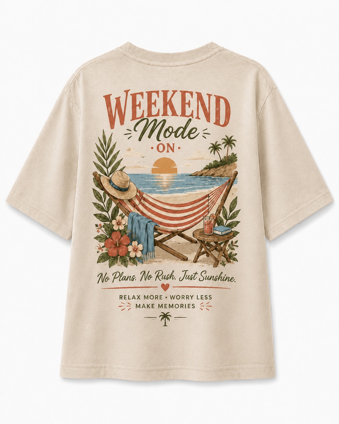 Weekend Mode V-Neck Graphic Tee