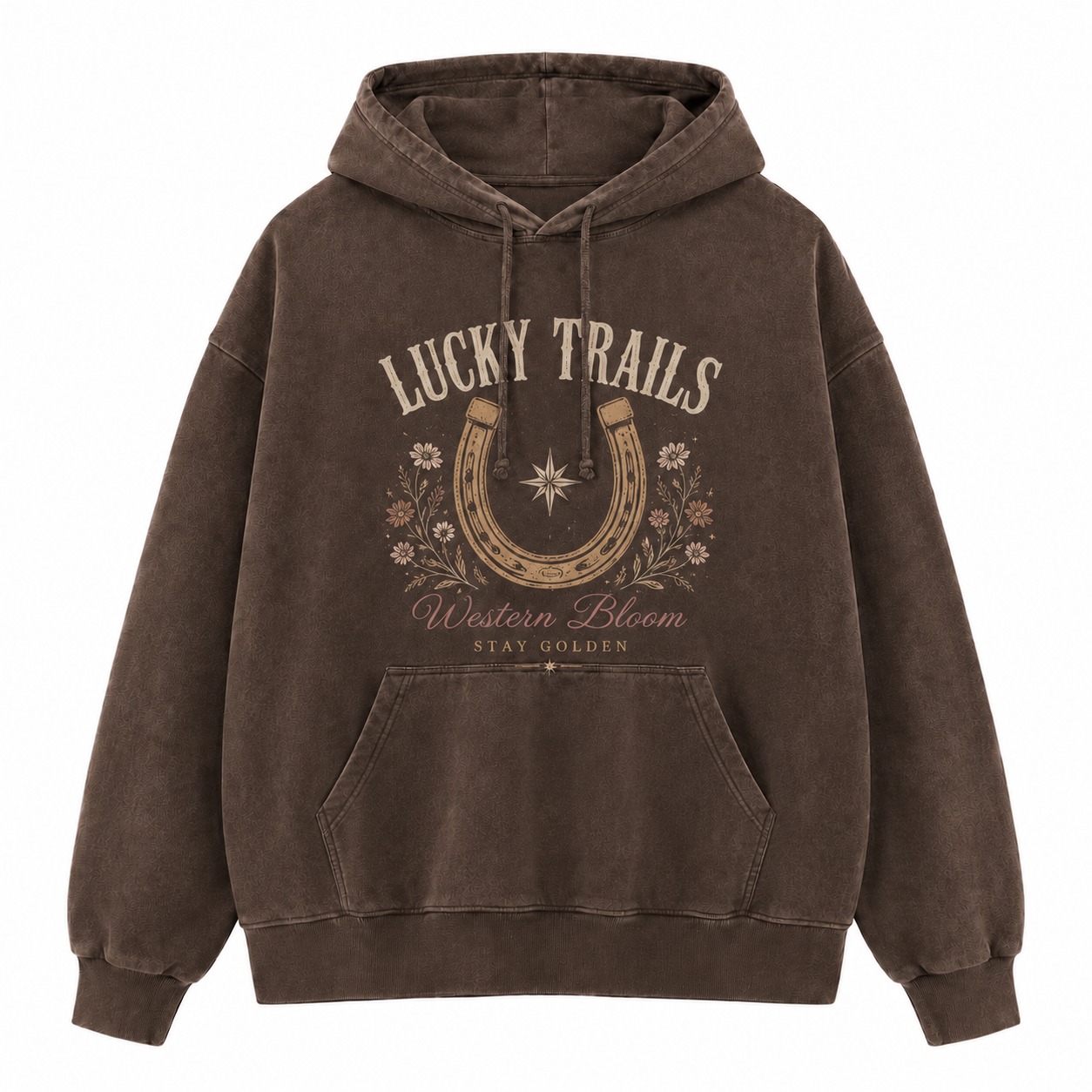 Lucky Trails Western Bloom Washed Hoodie