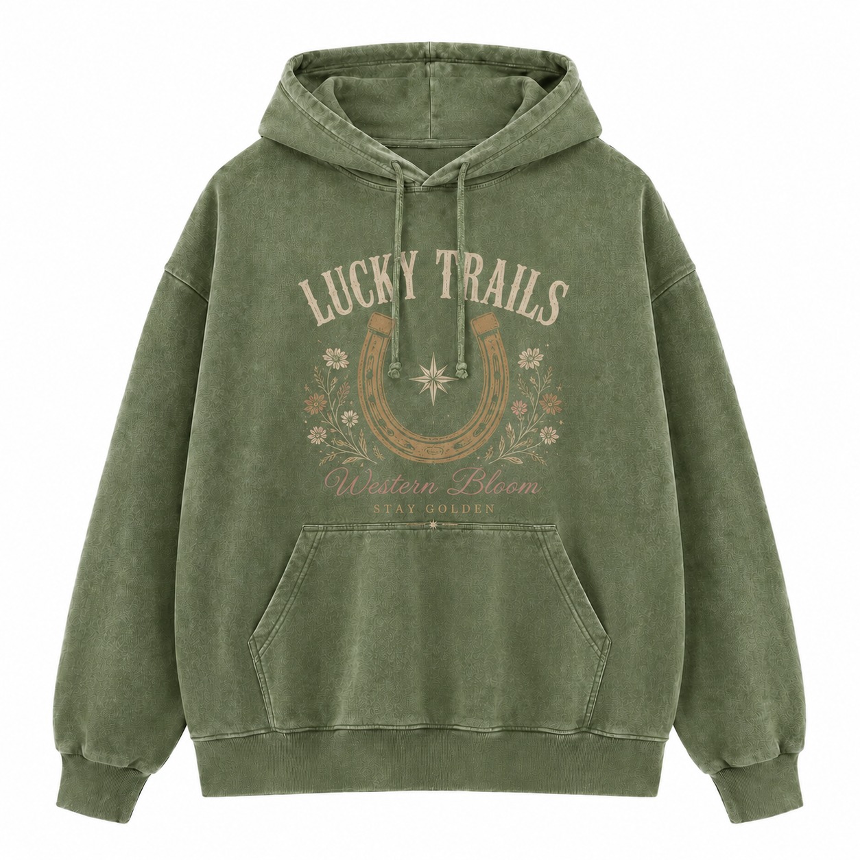 Lucky Trails Western Bloom Washed Hoodie