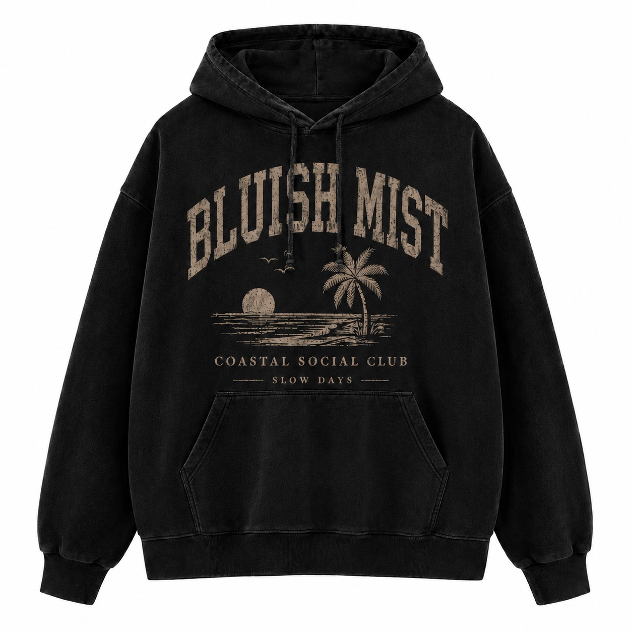 Bluish Mist Coastal Social Club Washed Hoodie