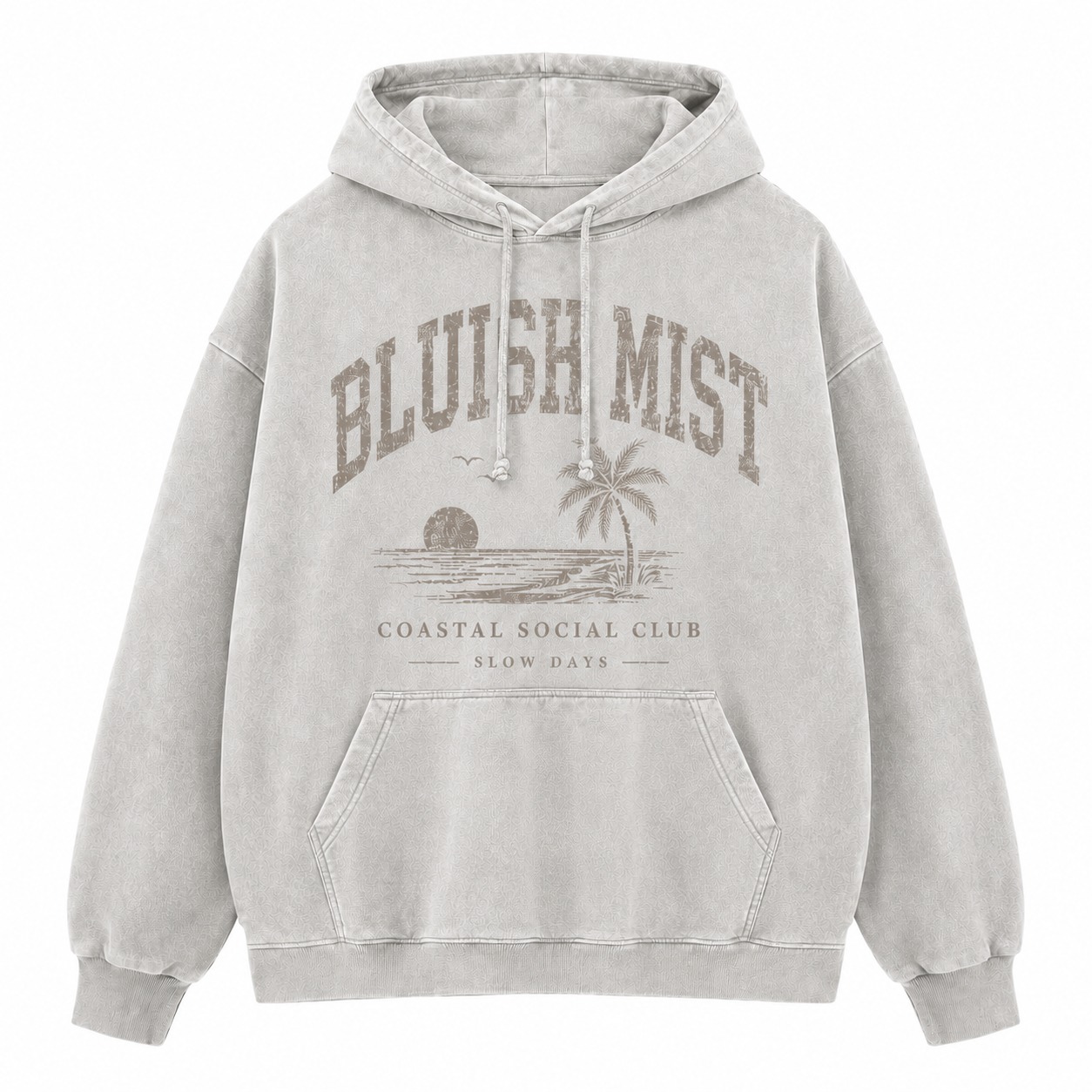 Bluish Mist Coastal Social Club Washed Hoodie