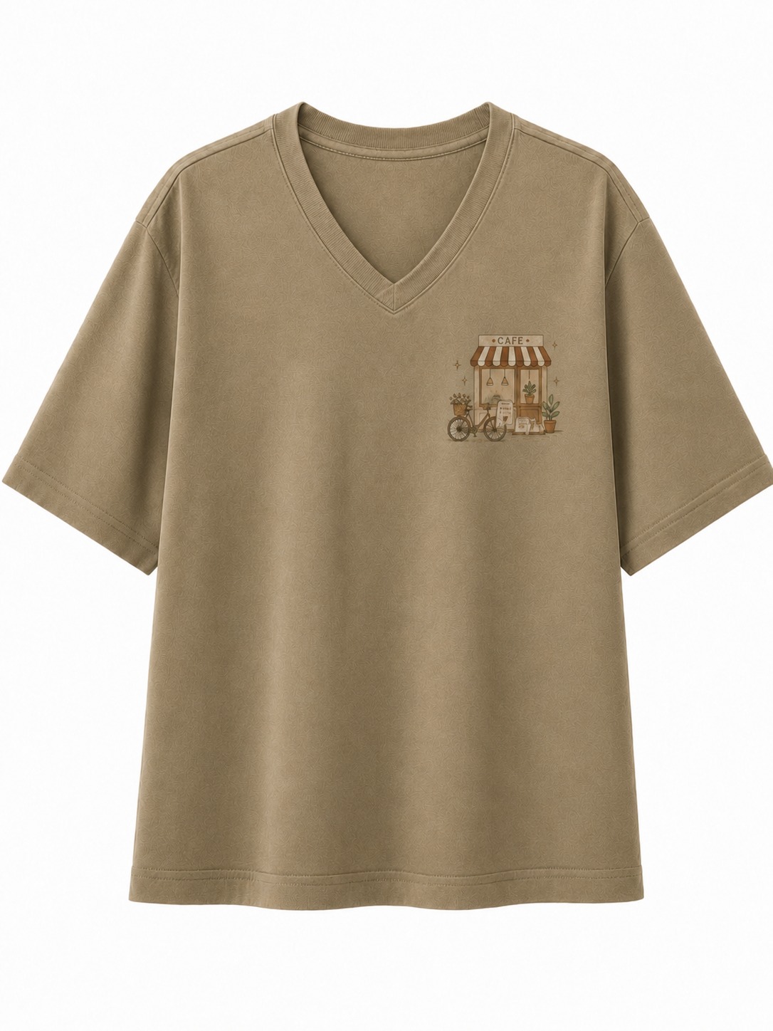 Morning Escape Cafe V-Neck Tee