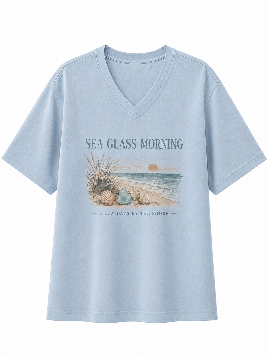 Sea Glass Morning V-Neck Tee