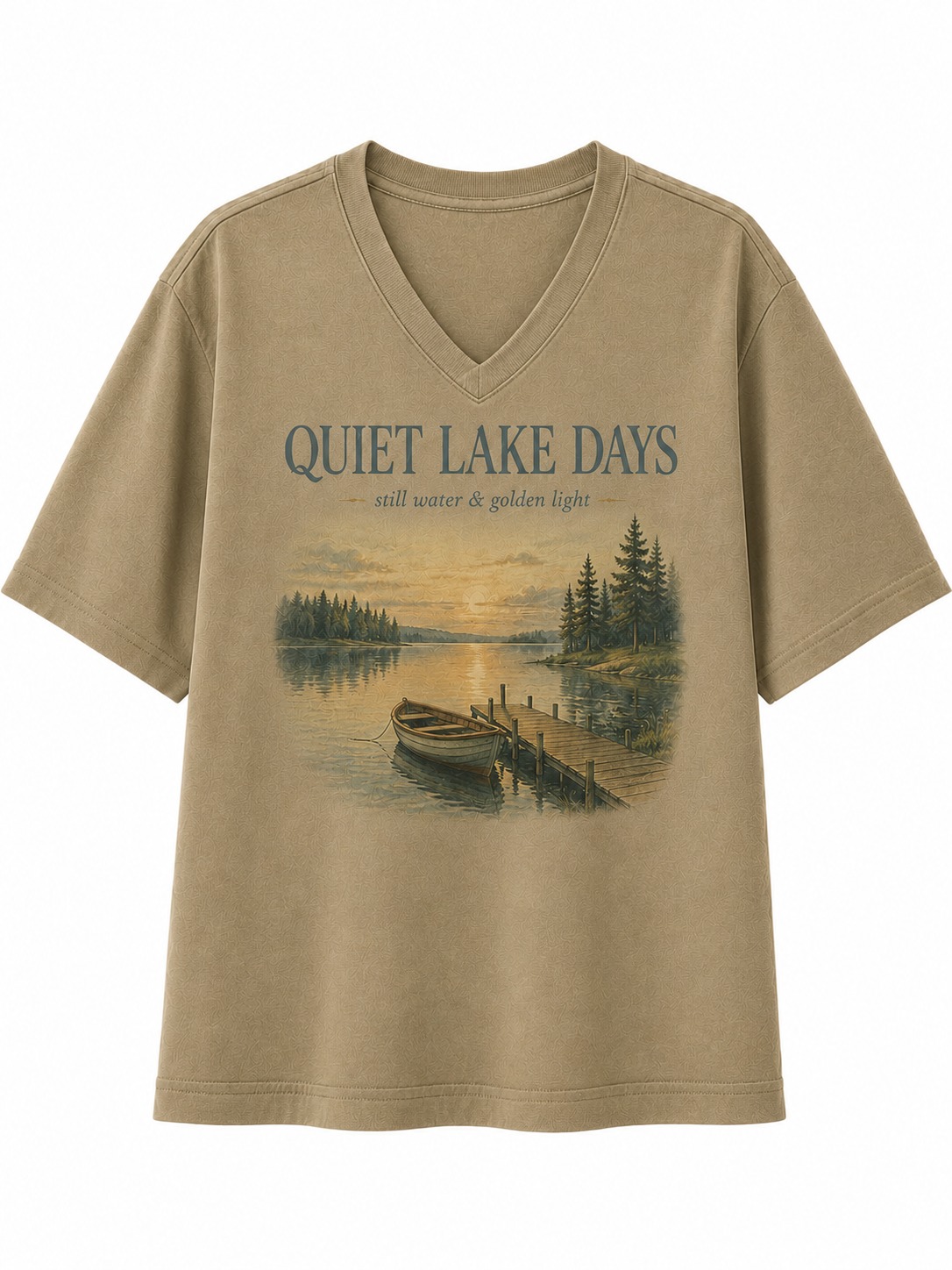 Quiet Lake Days V-Neck Tee