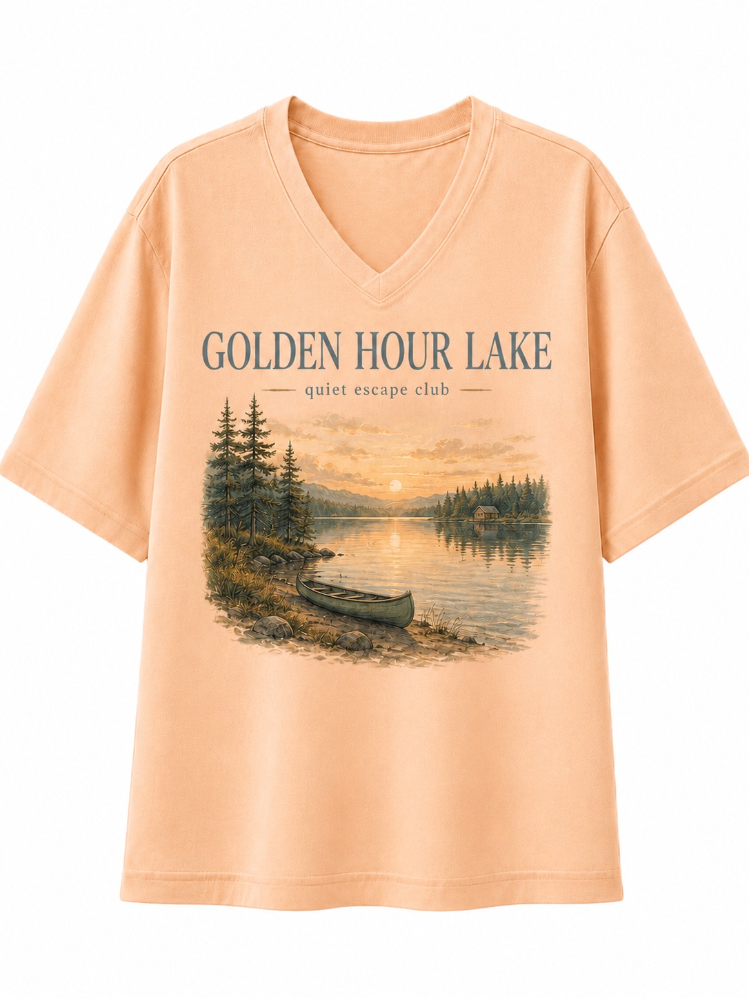 Golden Hour Lake Club V-Neck Tee