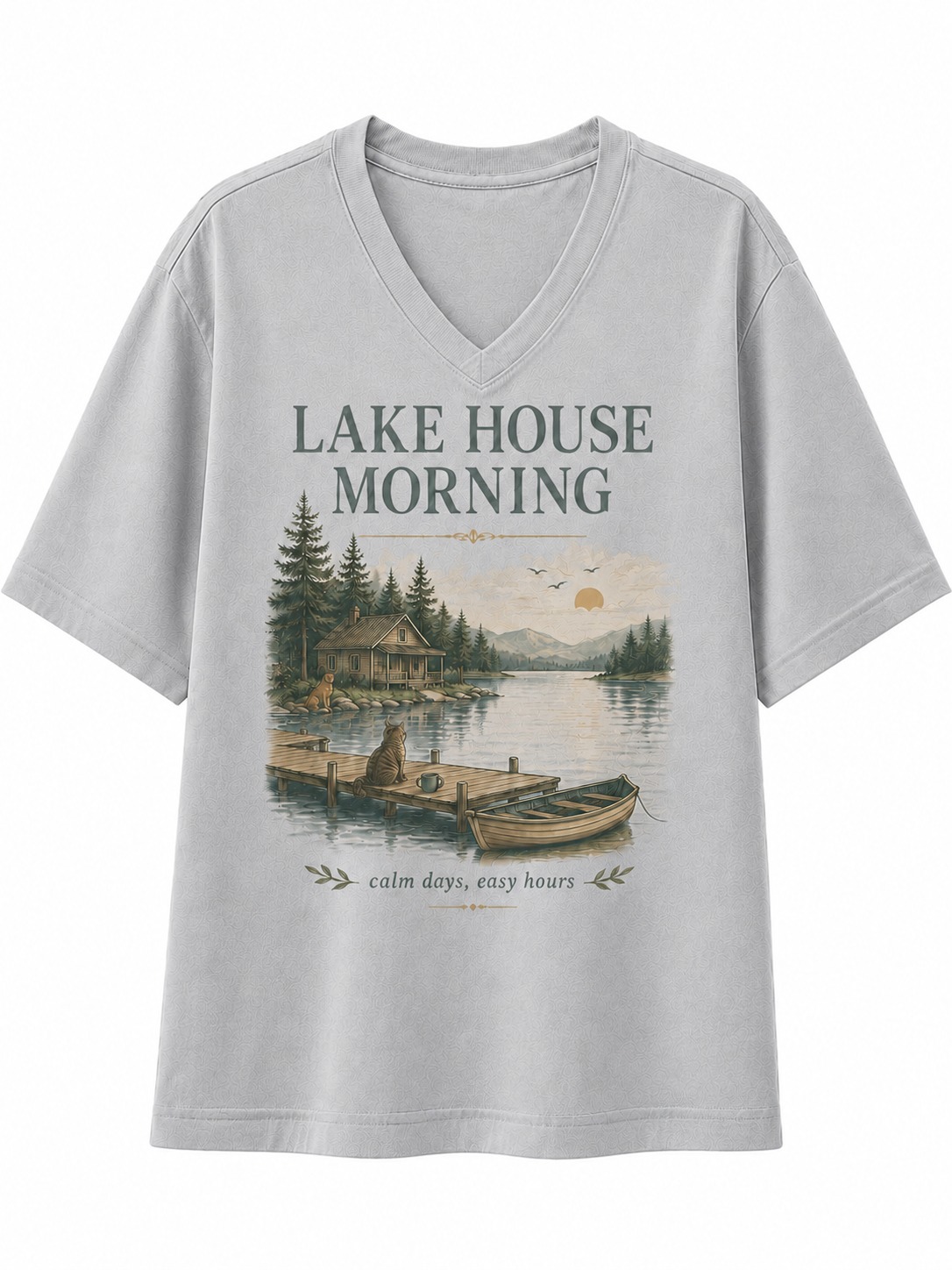 Lake House Morning V-Neck Tee