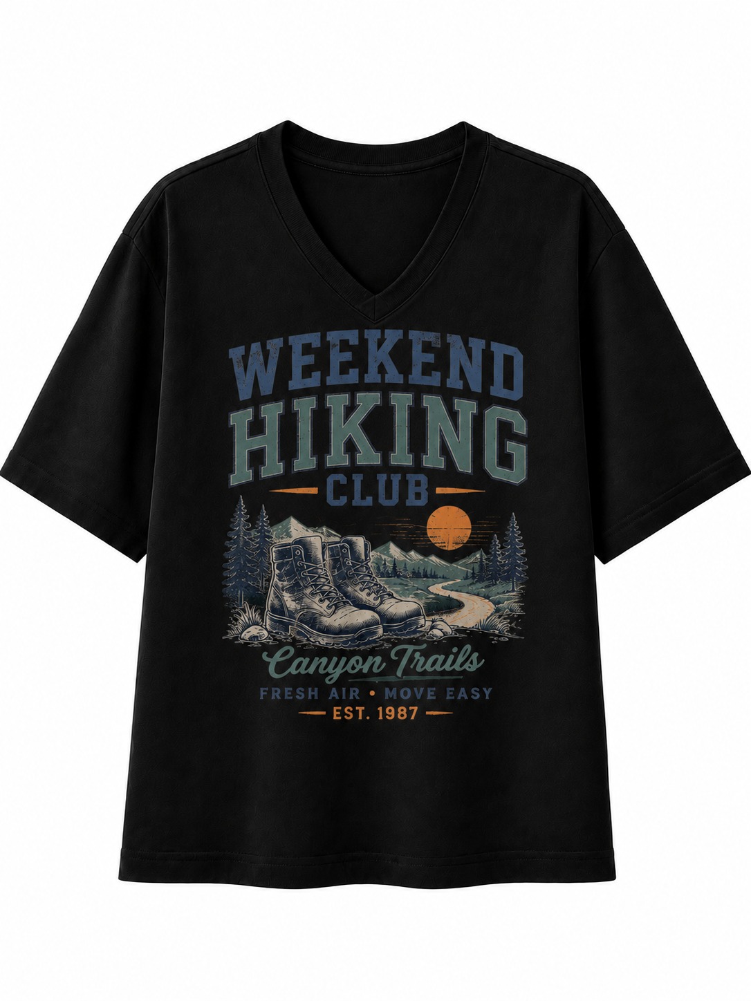 Weekend Hiking Club V-Neck Tee