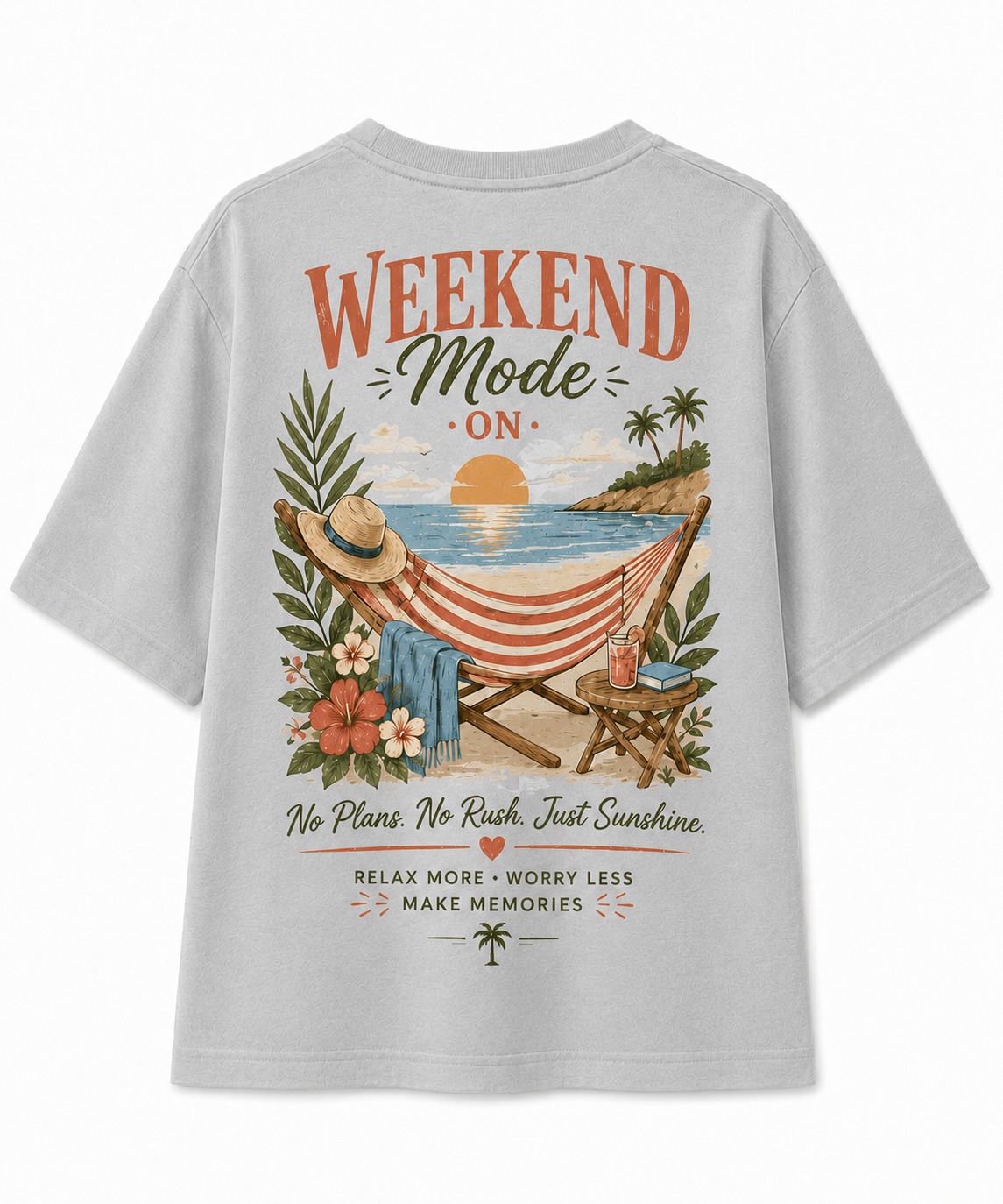 Weekend Mode V-Neck Graphic Tee