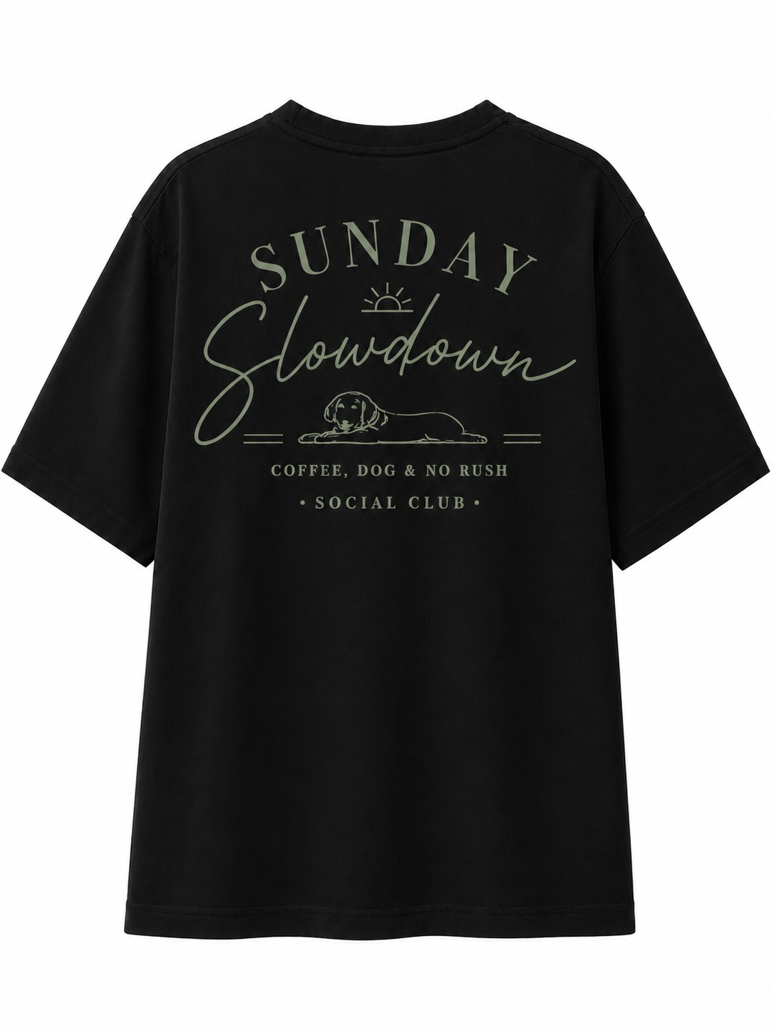 Sunday Slowdown Dog Coffee Graphic Tee