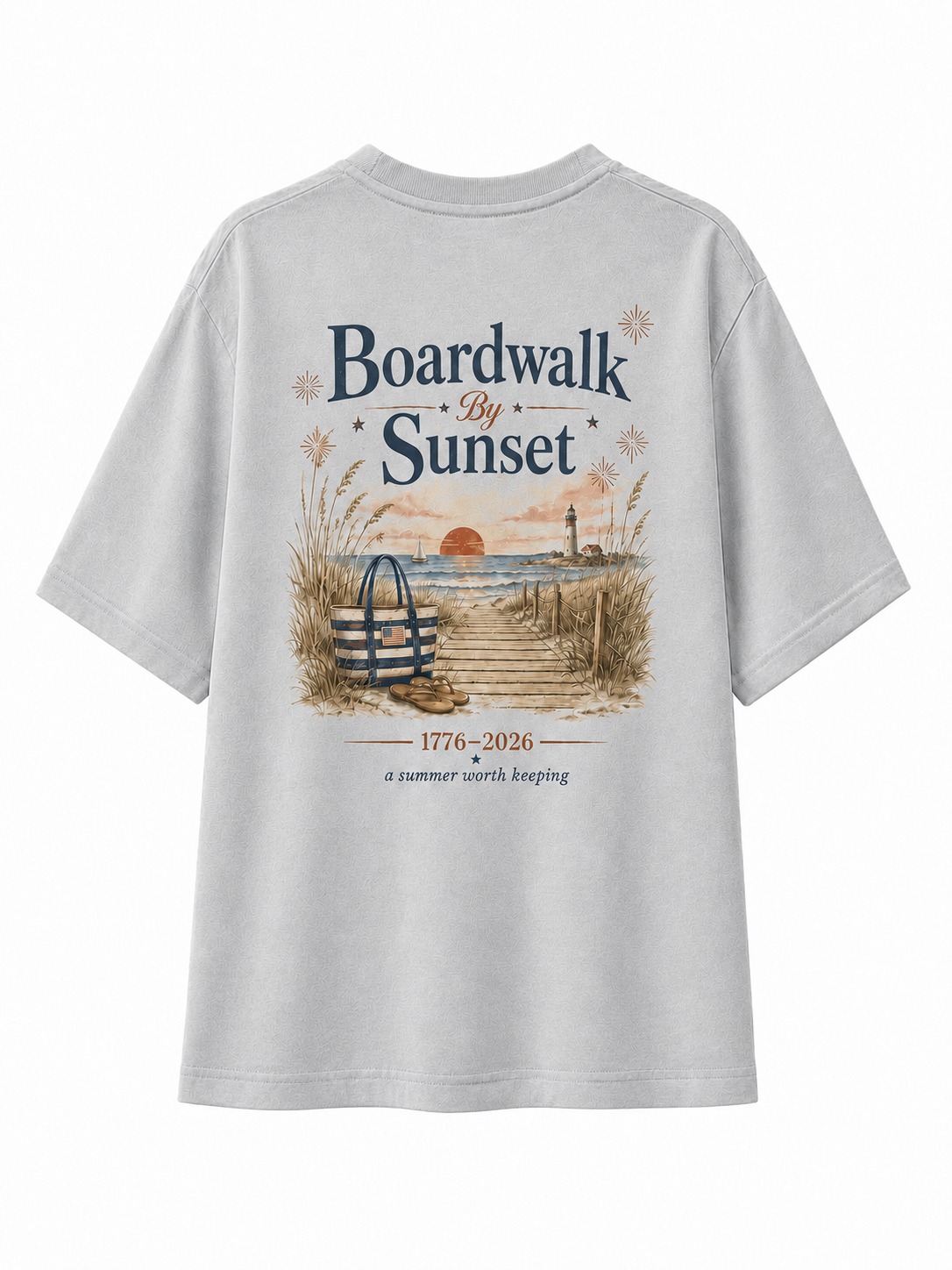 Boardwalk Sunset Beach Graphic Tee