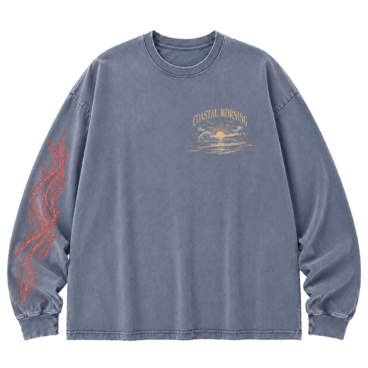 Coastal Morning Graphic Washed Long Sleeve Tee