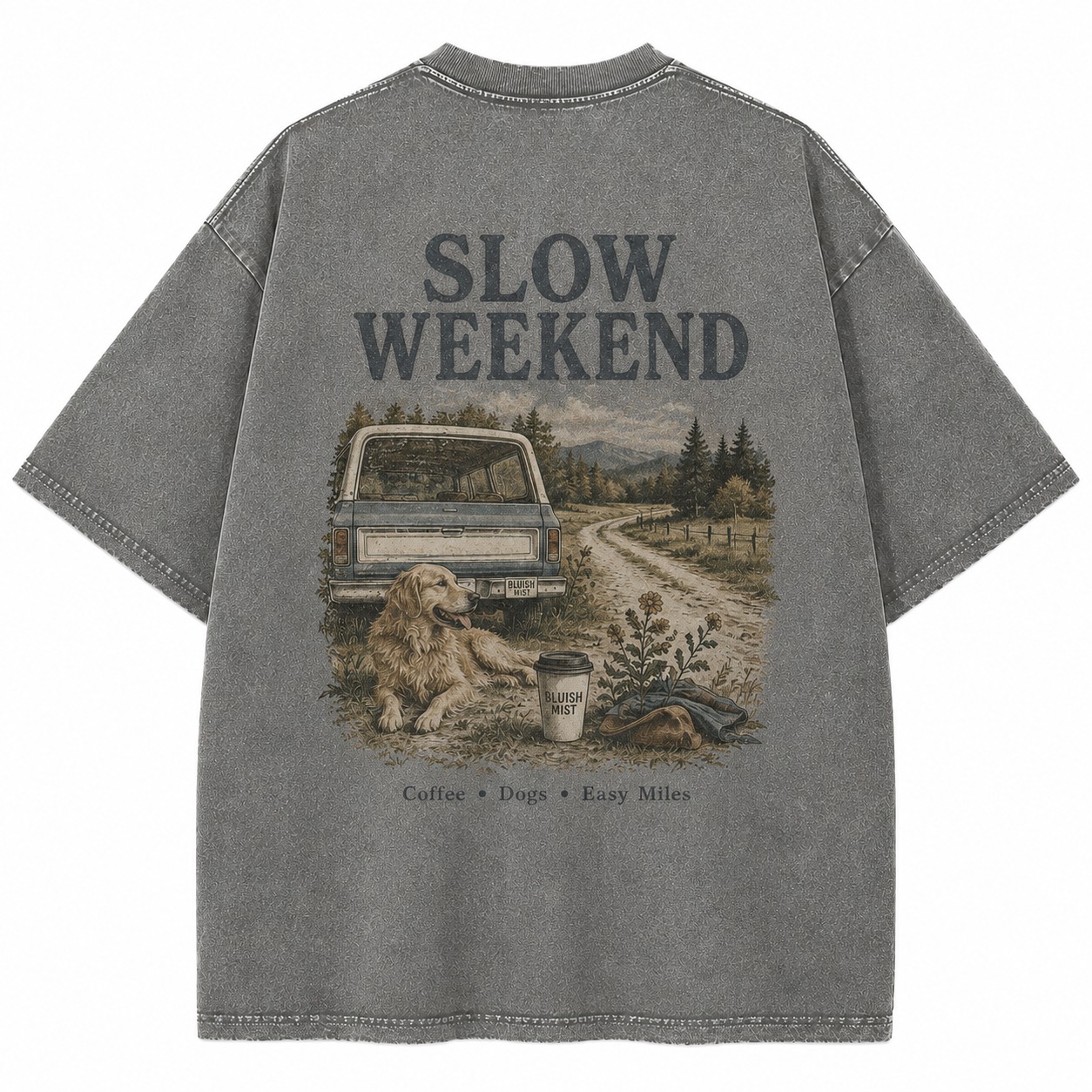Slow Weekend Dog Graphic Washed Tee