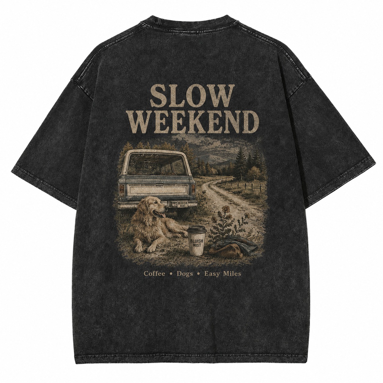 Slow Weekend Dog Graphic Washed Tee